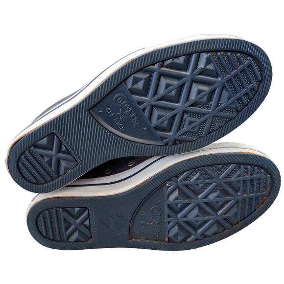 Converse 2014 Platform Plus Hidden Wedge Blue Sparkle High Top Sneaker 7 RARE - Picture 7 of 10